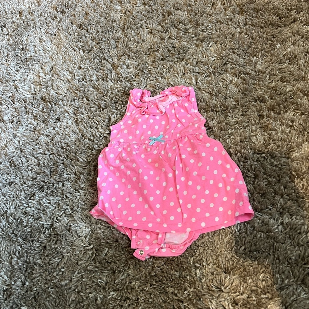 Carter’s pink‎ polka dot girls onesie dress